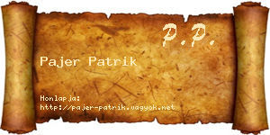 Pajer Patrik névjegykártya